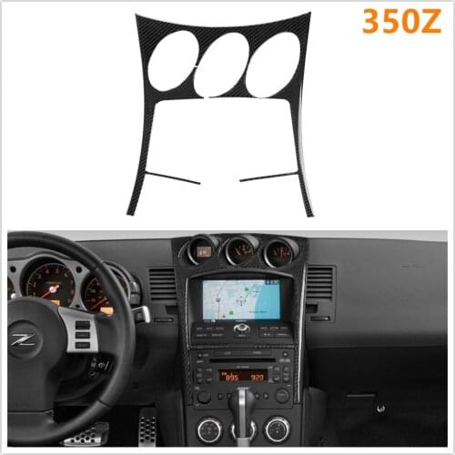 For Nissan 350Z Z33 2006-2009 Car Carbon Fiber Radio Air Conditioning Console Panel Cover Modified Decorative Sticker