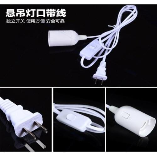 Shipping E27 With Line Head US/UK/ES Specifications Screw Head Lamp Holder Suspension Lamp Head With Switch With Line Chandelier