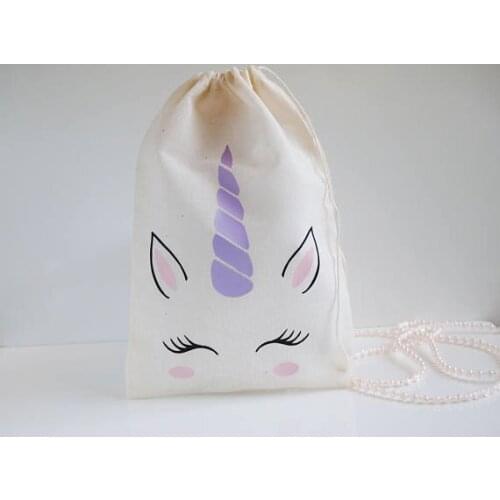 Custom Magic Unicorn birthday thank you welcome favor Muslin bags baby shower baptism party goodie pouches