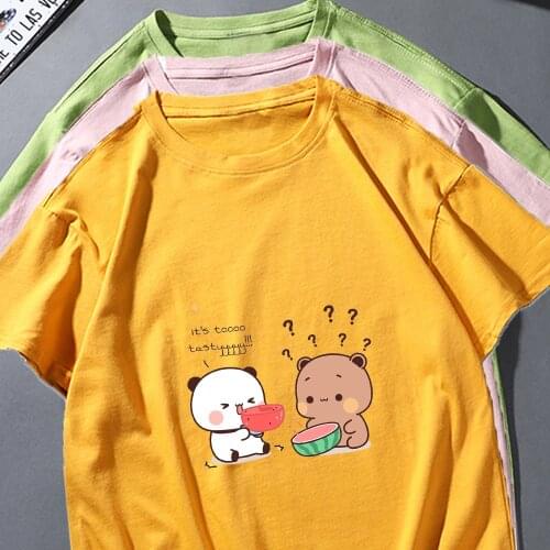 Kawaii Fashion Womens Milk Bear Graphic Tee Shirt Femme Top Tshirt Oversized Female Itself Kpop Clothes Aesthetic T-shirt Cotton