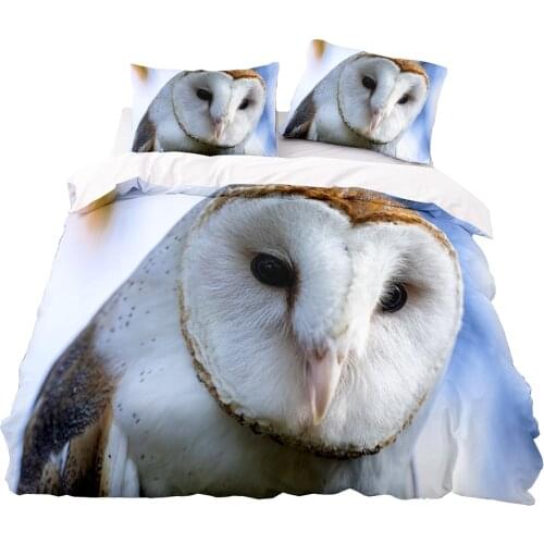Barn Owl Pattern Duvet Cover Set With Pillowcase, 210x210 Quilt Cover, 220×230 Blanket Cover,HD Printing King Bedding Set