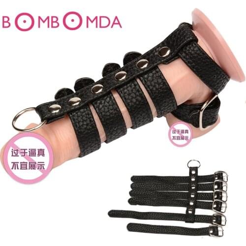 Leather Cock ring,Penis Sleeve,Male Delay Lock Ring,Cock last Penis Ring,Premature Ejaculation Penis Ring,Male Chastity Device 3