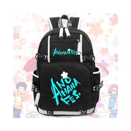 Hot Anime secret base Honma Meiko Backpack Cosplay Fashion Canvas Bag Luminous Schoolbag Travel Bags