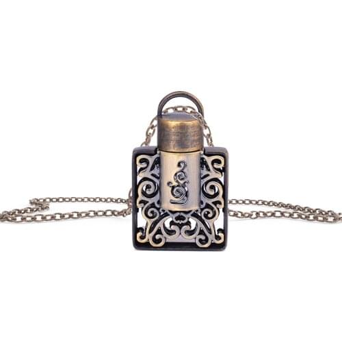MUB - New Fashion Link Chain Perfume Vial Pendant For Women,Retro Mini Perfume Bottles Pendant With Package