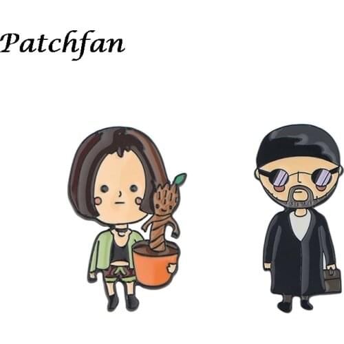 AD373 Patchfan Cartoon Brooch Metal badge Women and Men Enamel Pins Clothes Brooches Shirt Collar Couple Pin Gifts
