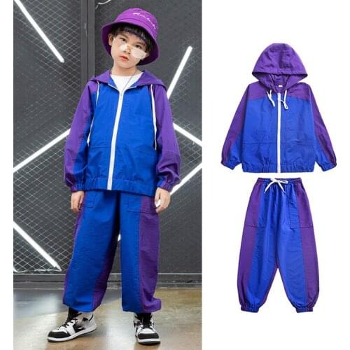 2021 New Jazz Dance Costumes Long Sleeve Hooded Jacket Loose Pants Hip Hop Clothing Street Dance Performance Costumes DQS6600
