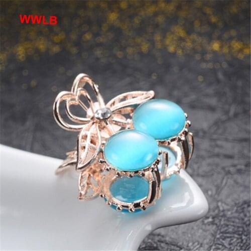 Charm Blue Flower Hair Claws Women Hair Jewelry Girl Gift Metal Crystal Small Animal Crab Clip Wedding Hair Accessories Hot