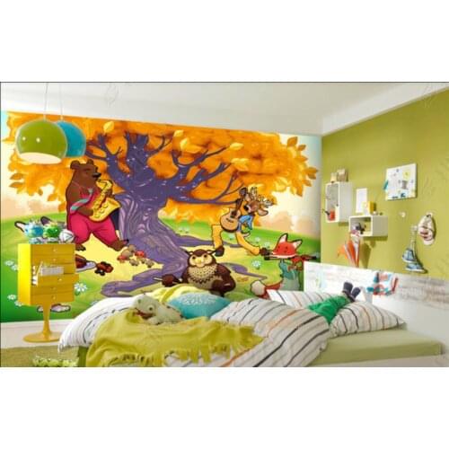 Custom photo wallpaper for walls 3 d mural Big tree animal cartoon childrens room decoration mural wall papers