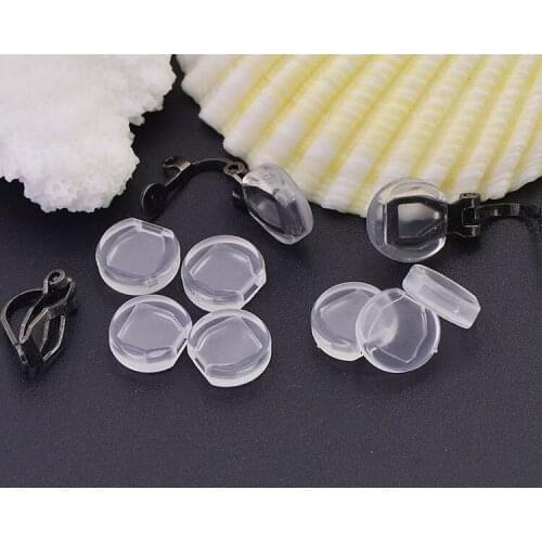 9*8.5mm 7*7.5mm Transparent Soft Silicone Anti-Pain Pad Ear Clip Anti-Pain Pad Findings for Earrings Accessories Making