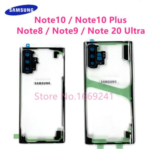 For SAMSUNG Galaxy Note 10 N970 N970F NOTE10 Plus N975 N975F Transparent Back Glass Battery Cover Rear Door Case Housing Perspec