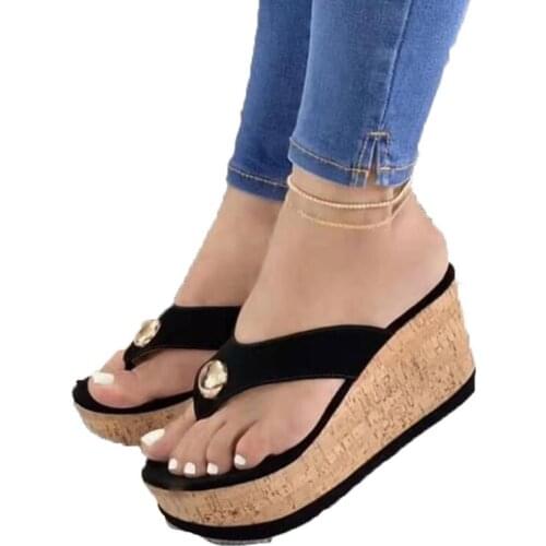 Platform Sandals Wedges Shoes For Women Thick Bottom Casual Shoe 2021 Summer Female Flip Flop White Big Size 43 Zapatos De Mujer
