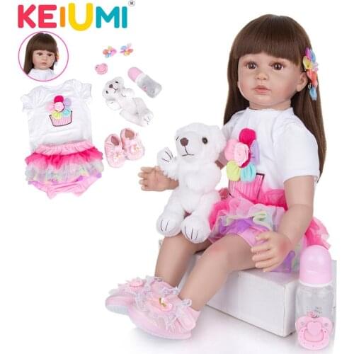 24 inch Silicone Reborn Baby Dolls Menina Long hiar Lifelike 60 cm Princess Reborn Boneca Stuffed Doll Wholesale Birthday Gifts