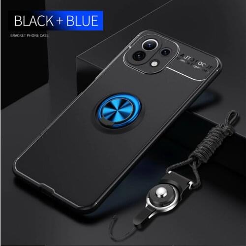 Silicone case For Xiaomi mi 11 Lite case Mi 11 Ultra pro With Strip Cover For xiaomi mi 10S 10T Note 10 Lite Finger Ring Holder