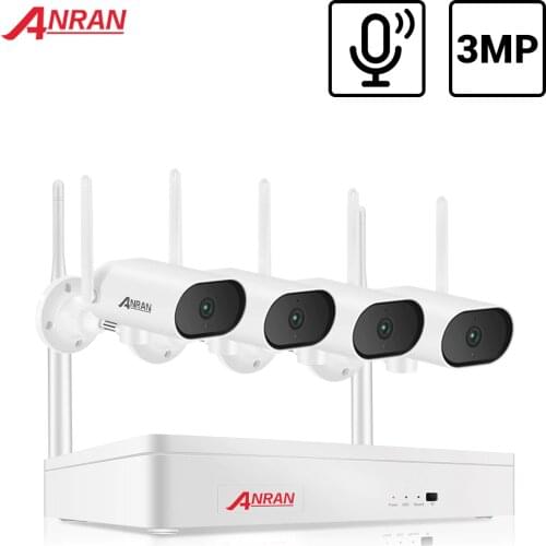 ANRAN 3MP PTZ Wireless Surveillance Camera System Audio Record CCTV System Night Vision NVR Set No Nailing Design Outdoor NVR
