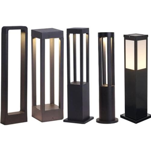 Modern Villar Garden LED Lawn Lamp Waterproof Patio Landscape Pillar Light Outdoor Courtyard Street Pathway Lawn Bollards Light