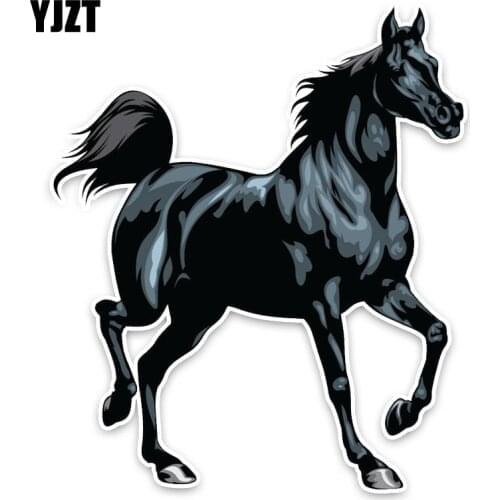 YJZT 13.6CM16.1CM Cartoon Horse Colored PVC High Quality Car Sticker Decoration Graphic C1-5005