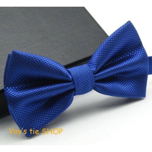 1PC Fashion Royal Blue Bow Tie For Men Jacquard Plaid Bowtie Grid Leisure Wedding Tuxedo Brand Cravat Butterfly