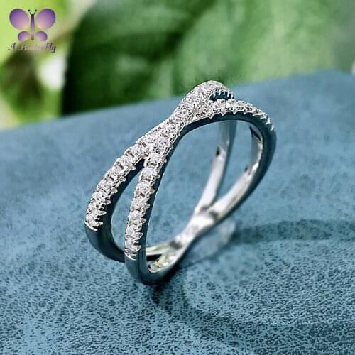 100% 925 Sterling Silver Cross Ring Simple Fashion Proposal Band High-End Wedding Jewelry