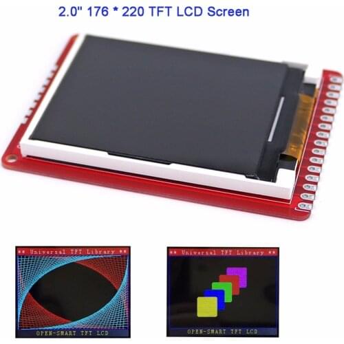 3.3V 2.0" 176*220 TFT LCD Screen Shield Breakout Board Module ILI9225 for Arduino, UNO R3, Mega2560 OPEN-SMART 8-bit FZ3285