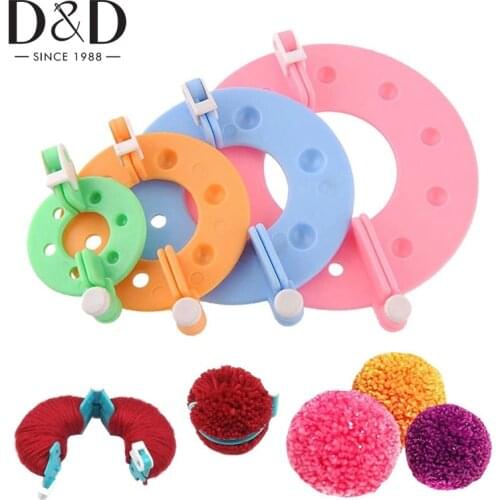 Pompom Maker 4 Pcs Different Sizes Pom-pom Maker for Fluff Ball DIY Wool Knitting Tool Craft Supplies