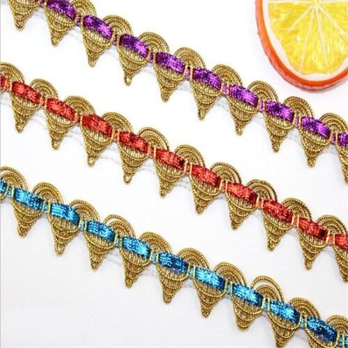 5 yards Sequined Color lace ethnic wind lace clothing accessories wavy lace