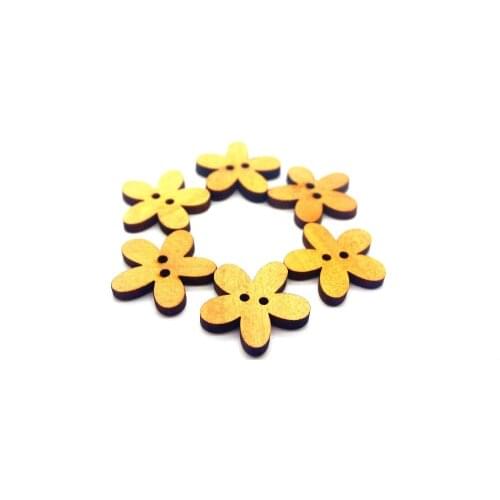 50PCS 2-Holes Garment Flower Wooden Decorative Buttons Fit DIY Sewing scrapbooking accessories crafts