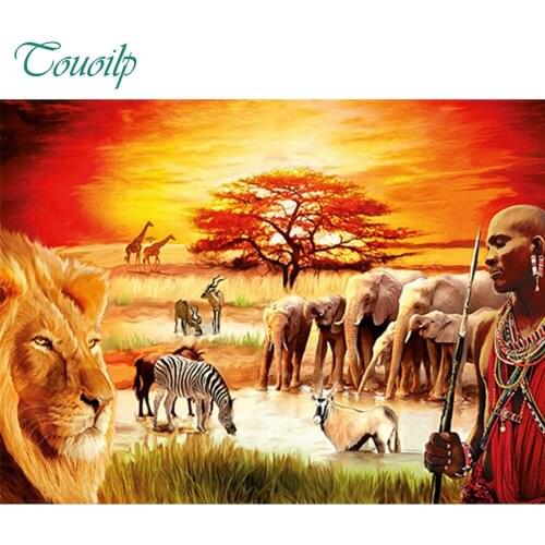 Full square diamond 5D DIY diamond embroidery scenery of African diamond painting Cross Stitch Rhinestone mosaic decoration