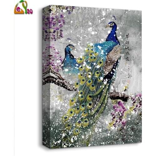 Diamond Embroidery Beautiful Peacock Mosaic Rhinestone Diamond Painting Animals Cross Stitch Rhinestone Home Decor