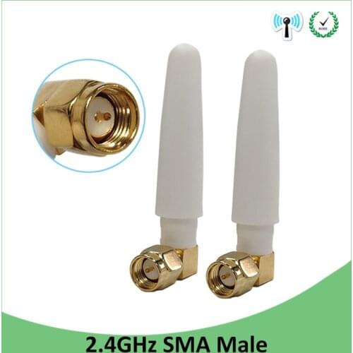 2.4GHz antenna wifi SMA Male Connector 20pcs 2~3dbi 2.4 ghz antena wi fi Small Size antenne white wi-fi antenas antennas router