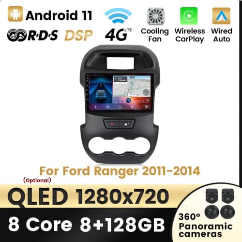 MEKEDE Car Multimedia System 2din Android 11 Car Radio for Ford Ranger Xlt 2011 - 2016 GPS Navigation Audioradio 2din DVD Player