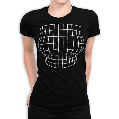 Big Boobs Funny Optical Illusion T-Shirt Women Cotton Plus Size Graphic Tee Breast Enlargement Cup Present Gift Ladies Clothing