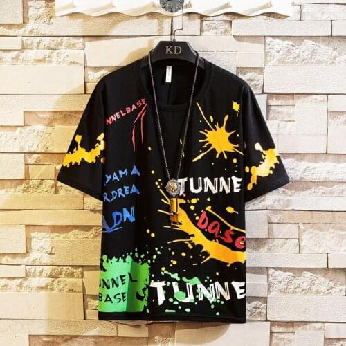 Men T-shirt 2021 New 4 colors hip hop Cotton O-Neck Printed Summer Clothes Mens High Quality Top Tees Male Streetwear