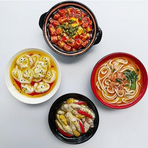 Hot Sale Hand-made Painted Sichuan Food Mapo Tofu 3D Fridge Magnets Tourism Souvenirs Refrigerator Magnetic Stickers Gift