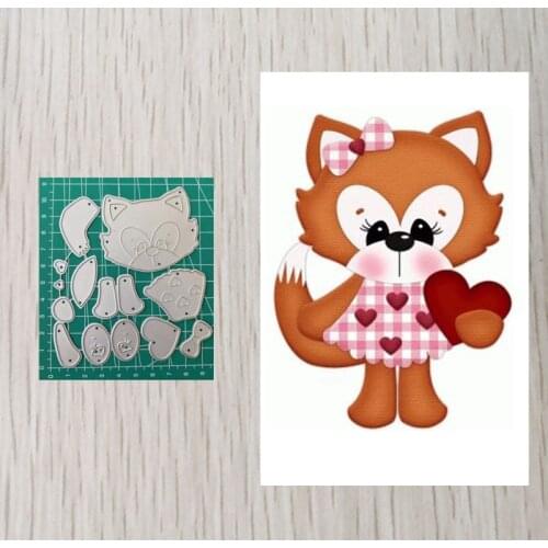 Fox Girl Valentines Day Metal Cutting Dies Stencil For DIY Scrapbooking Embossing Die