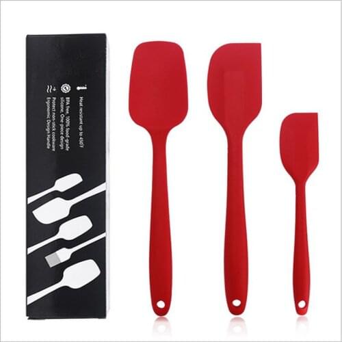 Spade Knife Batter Stirring Knife Baking Tool Cake Cream Spatula Silicone Spatula Three Piece Set