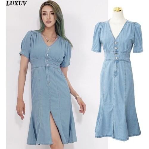 LUXUV Elegant Womens Dress Shirt Sundress Office Clothing Ceremony Robe Formal Slim Lady Harajuku Suit With Skirt Outfit 09-023