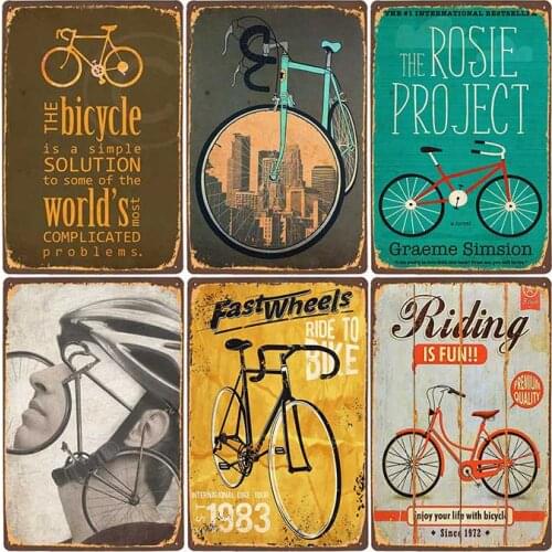 Retro Bicycle Metal Tin Signs Riding Bike Vintage Poster Bar Pub Club Room Decoration Wall Plaque Home Decor 20x30cm