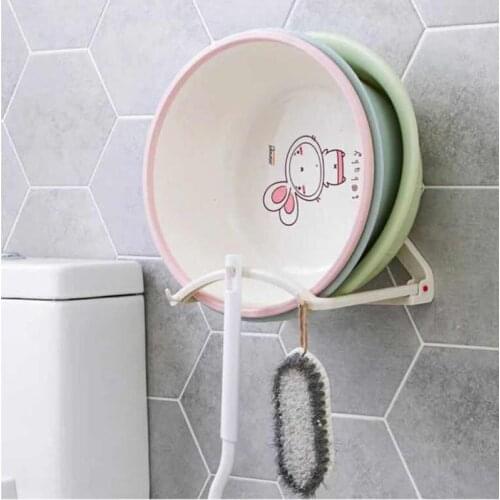 Multifunctional Washbasin Stand With Self-rebound Bathroom Strong And Seamless Self-adhesive Hanger Wall-mounted Storage Rack
