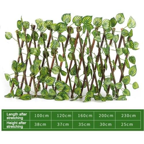 Newest Artificial Garden Plant Retractable Fence UV Protected Privacy Screen Garden Fence Backyard Home DIY Decor Greenery Walls