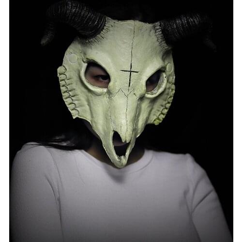 New Hot Selling Billy Goat Bone Mask Full Face Men Animal Halloween Easter Show Princess Mask