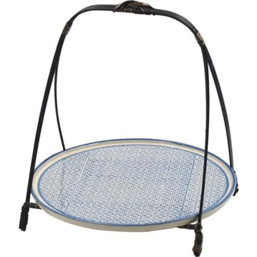 Japanese style breeze hand-painted dinner plates creative Zen Chinese dim sum afternoon tea rack retro ceramic fruit basket