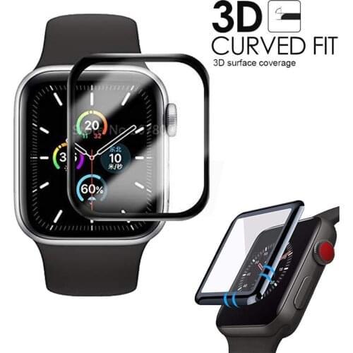 Full Coverage HD Clear Screen Protector For AppleWatch 4 5 44/40mm Scratch-Resistant 3D Tempered Glass Case for iWatch accessory