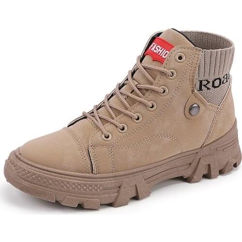 Nice Pop Male Martin Boots High-top Retro Tooling Boots Fashion Casual Boots British Style Personality Thick-soled Mens Shoes