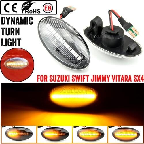 2pcs Led Dynamic Side Marker Turn Signal Light Sequential Blinker Light Amber Indicator For Suzuki Swift Jimmy Vitara SX4 Alto