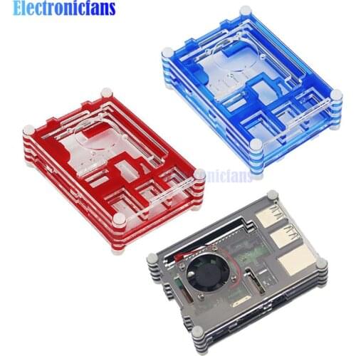For Raspberry Pi 3B+ 3B Case 9 Layers Black Blue Red Acrylic Box Case Cooling Fan for Raspberry Pi 3 Model B Case Fan Wholesale
