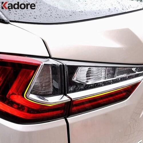 Rear Light Lamp Eyebrow Cover Trim For Lexus RX 2016 2017 ABS Chrome Taillight Eyelid Strip Trims Car Styling Accessories 8pcs