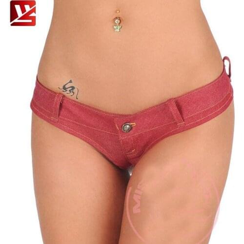 MEISE T-Crotch High Cut MINI Hot Shorts Jeans Low-Rise Booty Shorts Micro Mini Cheeky Culb Dance Wear For Women Plus Size F45