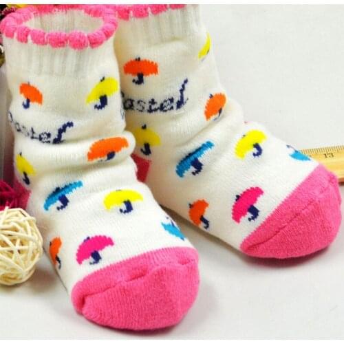 Hot Sale New Design 1 pair Infant Newborn Socks 100% Cotton Sock Non-slip Cute Three kind color pattern Socks Suitable 3M-3 Year