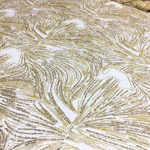 1Y/lot Golden Champagne Silver Glitter Mesh Fabric Wedding Dress Wedding Home Decoration Creative Diy Sequin Cloth
