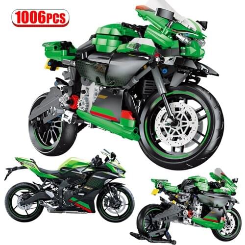 1006PCS City Mechanic Locomotive Racing Car Model Bricks Technical Motorcycle Building Blocks Toys For Children Boys